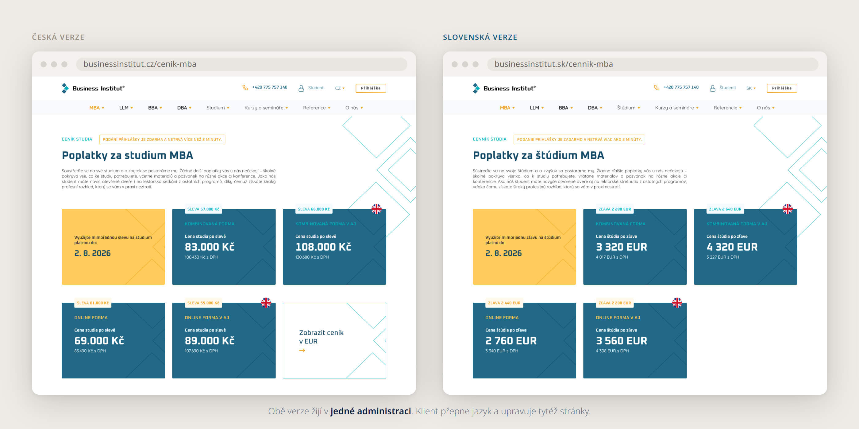 businessinstitut 05 jazyky | Rozsáhlý web se snadnou správou