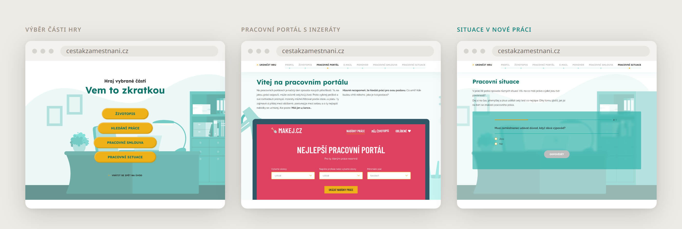 cestakzamestnani 02 kroky | Hru o hledání práce jsme naprogramovali od nuly