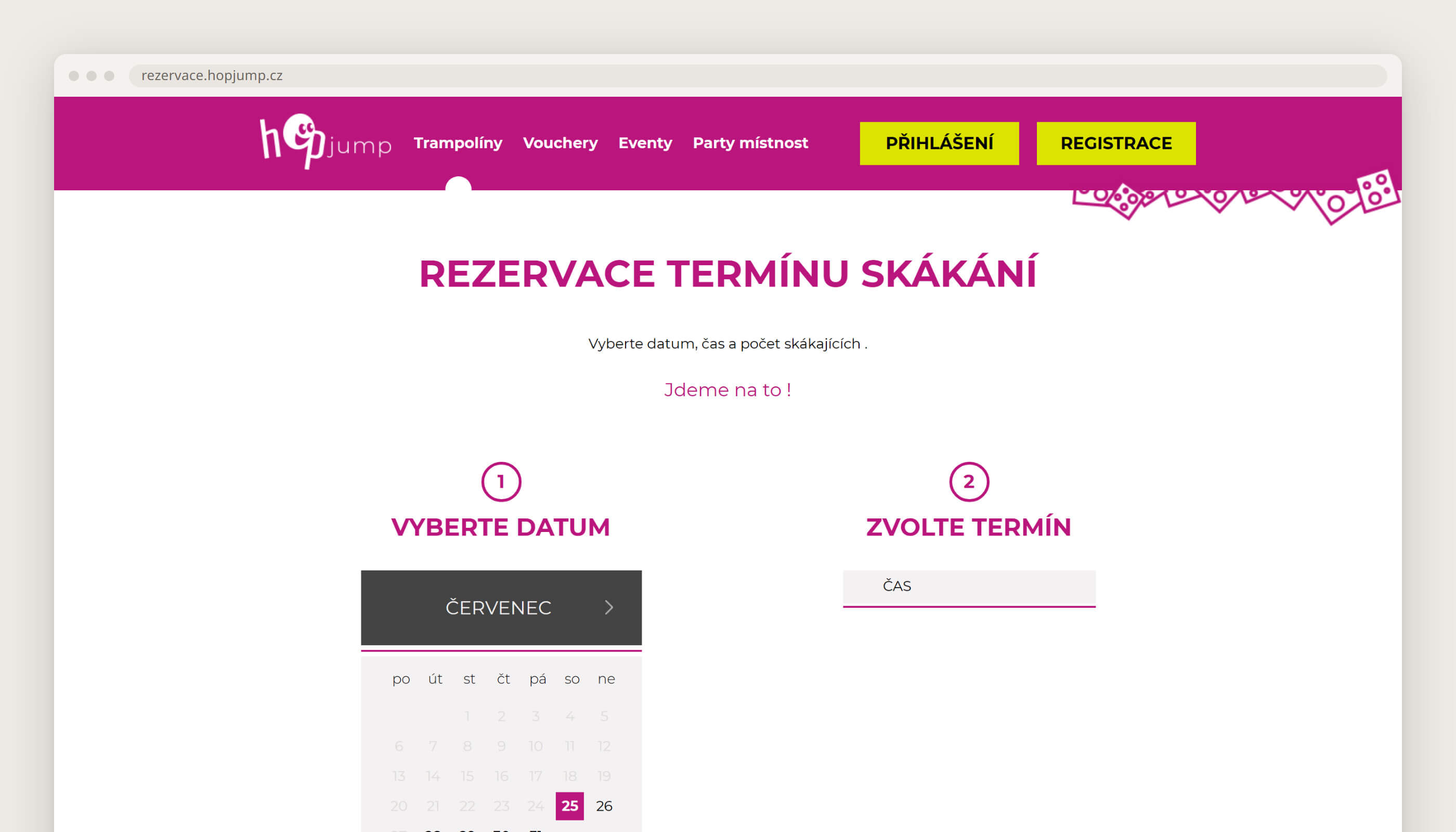 hopjump 01 hero rezervace | Rezervační systém postavený podle skutečného provozu