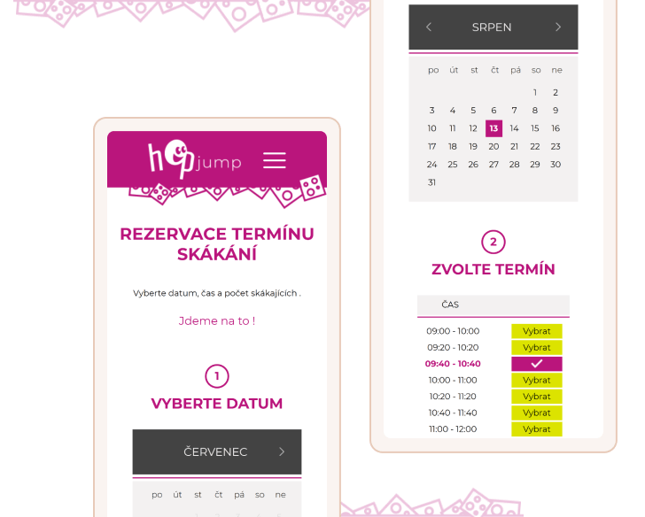 hopjump | Rezervační systém postavený podle skutečného provozu